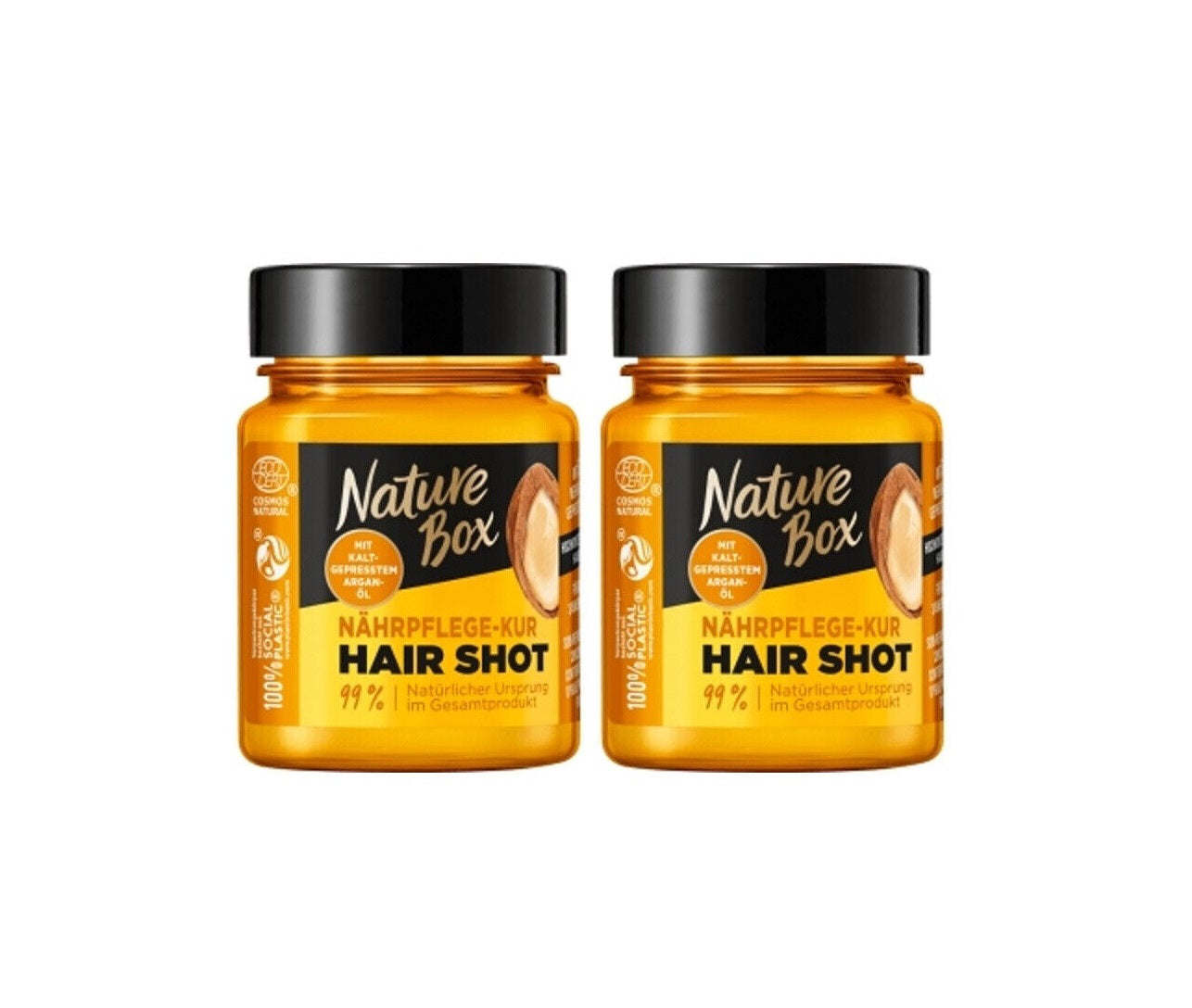 2 x Nature Box Haarkur Hair Shot Nährpflege mit Arganöl (2 x 60ml)