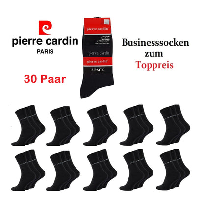 30 Paar Pierre Cardin Socken Herrensocken Herren Strümpfe Business-Socken black