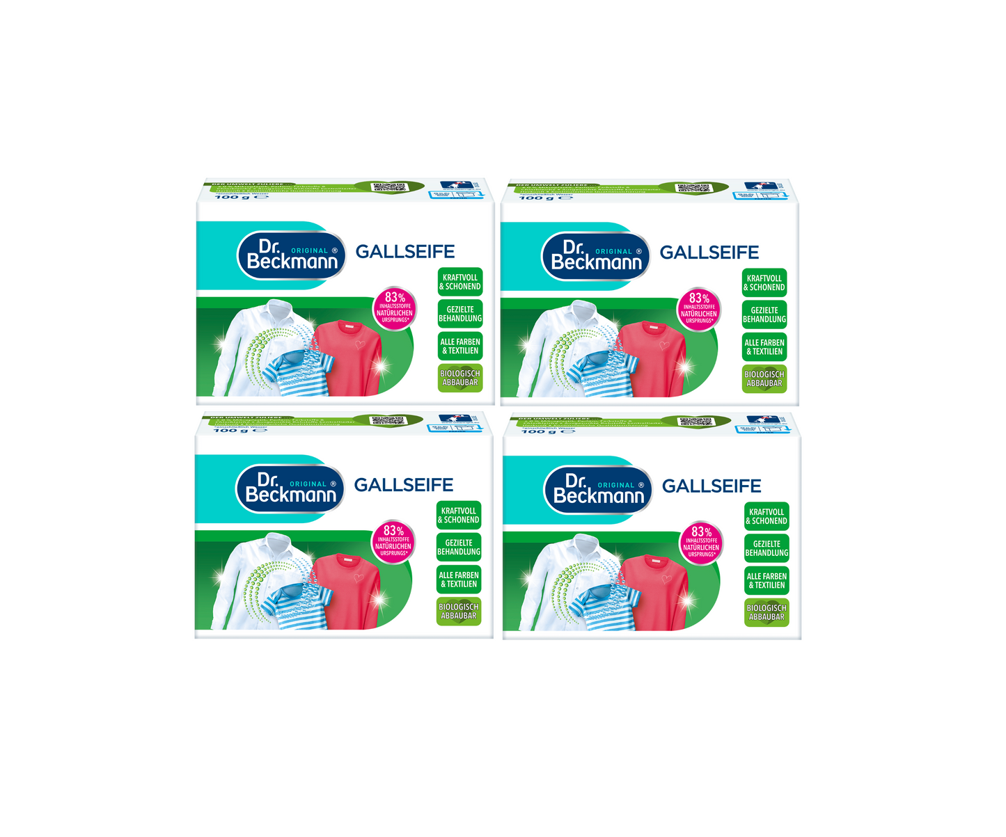 Dr. Beckmann Gallseife Gezielte Fleckentfernung 4x100g Stück Polster Sofa Flecke