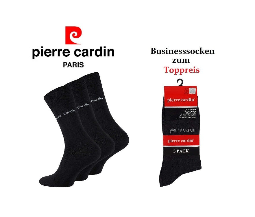NEU 9-21 Paar Pierre Cardin Socken Herrensocken Strümpfe Business-Socken black