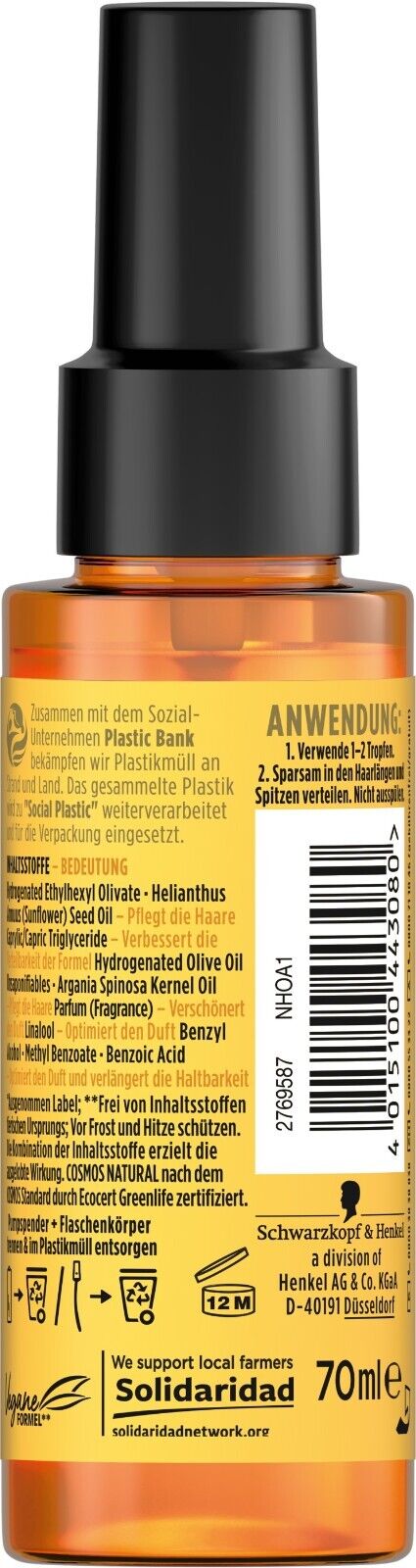 3xNature Box Nährpflege Haaröl mit Arganöl Schutz vor Spliss Haarpflege 3x70ml