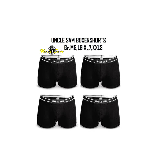 UNCLE SAM Boxer Shorts Herren cotton stretch 4 er Pack black Gr. M L XL XXL